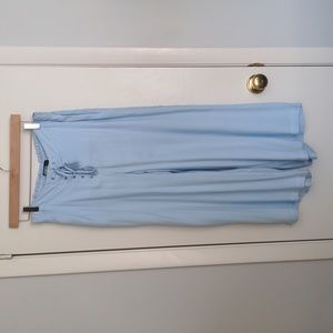 Sky blue Lace up wide leg pants Rayon